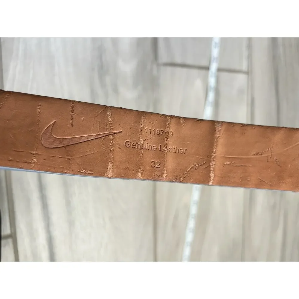 Nike Tonal Sleek Modern Plaque Belt •Nappa Leather •Dark Grey 32 Adjustable
